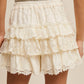 Lace Tiered Shorts with Ruffle Details