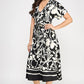 Floral Short Sleeve Midi Dress