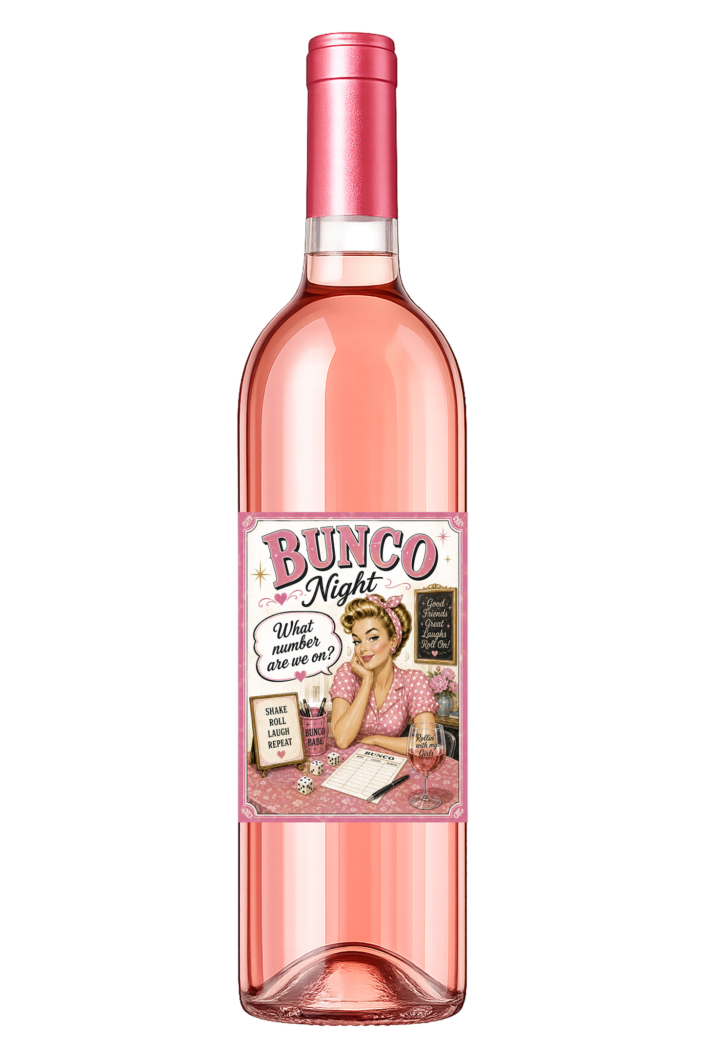 Sassy Girl, Wine Label, Bunco