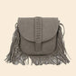 Suede Fringe Flap Boho Crossbody Bag