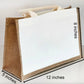 Jute and Canvas Tote Bag Blank Gift Bag