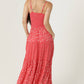 C4C84-FQ00-AA25 MIX POLKA DOTS MAXI DRESS WITH SIDE SLIT AND