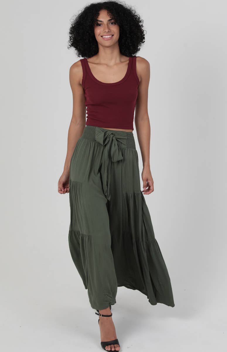 B3663-ASIS TIE WAIST WIDE LEG PANTS