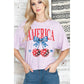 America Cherry Bow Mineral Wash Crop Top