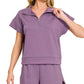 Scuba High Neck Half Zip Top & Dolphin Shorts Set Zenana