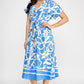 Floral Short Sleeve Midi Dress