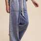 Wide-Leg Denim Drawstring Pants LP0256