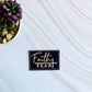 Faith over fear embroidered leather hat patch