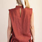 Cowl Neck Pleats Sleeveless Top
