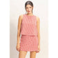 Gingham Checkered Sleeveless Top And Skort Set