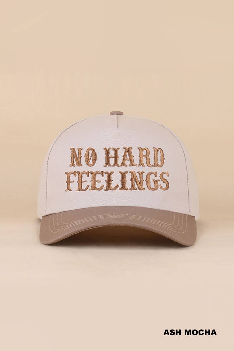 No Hard Feelings Two Tone Canvas Cotton Cap