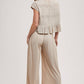 RELAXED KNIT SMOCKED TOP AND WIDE PANTS SET