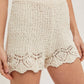 OPEN KNIT SWEATER PULLOVER & SHORTS SET