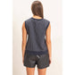V-Neck Pinstripe Sleeveless Top