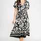 Floral Short Sleeve Midi Dress