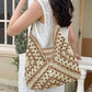 Vintage Woven Straw Crochet Bucket Shoulder Bag