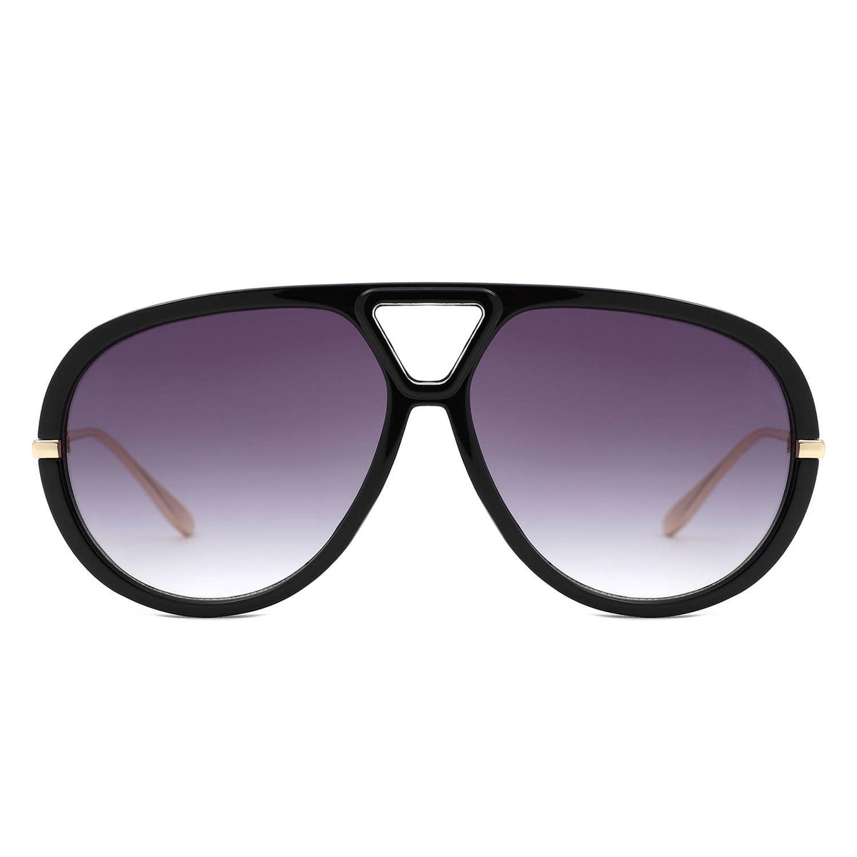 Retro Double Bridge Bold Fashion Aviator Sunglasses