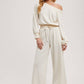WIDE NECK OFF THE SHOULDER KNIT JUMPSUIT