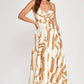 Abstract Print Sleeveless Maxi Dress