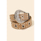 Rhinestone Buckle Grommet Belt
