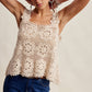 Crochet Lace Square Neck Tank Top LCR0117