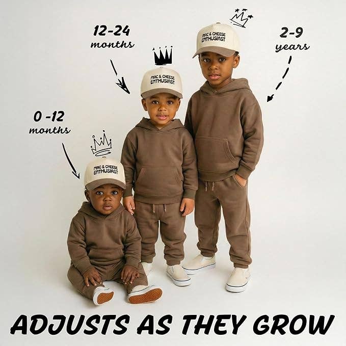 Kids/Baby 2-Tone Cap: Mac & Cheese Enthusiast - Khaki/Beige
