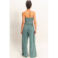 Mineral Wash Strapless Wide-Leg Jumpsuit