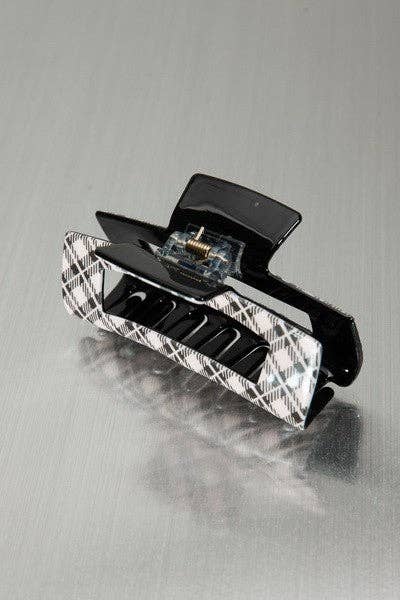 LARGE PLAID HAIR CLAW CLIPS | 40H532