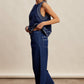Embroidered Denim Tank & Wide-Leg Pants Set