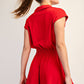 BUTTER SHORT SLEEVE QUARTER ZIP ROMPER