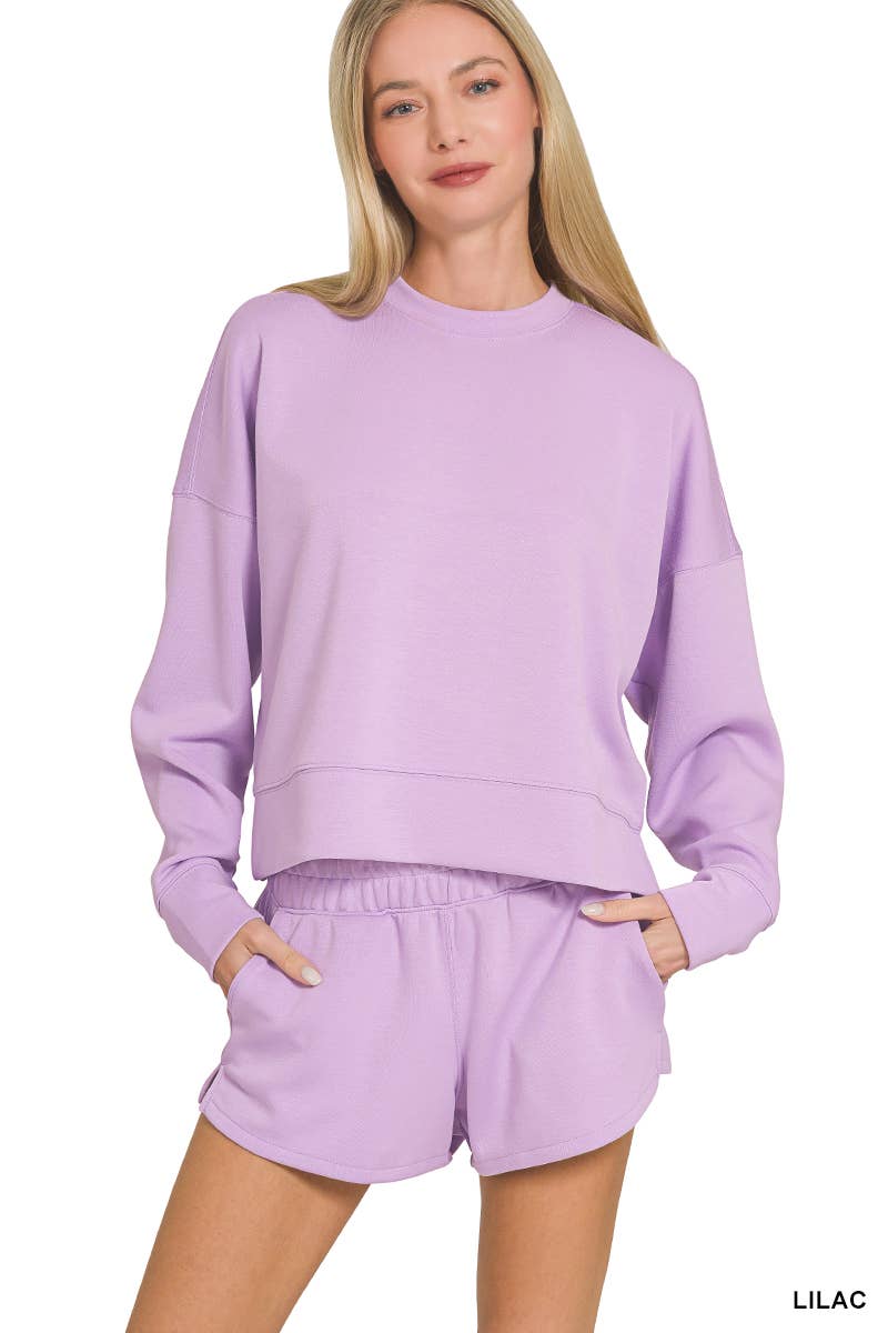 Scuba Sweatshirts & Shorts 2PC Set SI-27476 Zenana