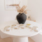 White Ceramic Bowl, Marble Display Riser and Wooden Block