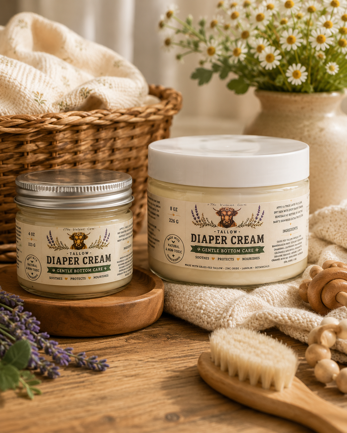 Grass-fed Tallow Diaper Cream| Natural Baby Rash Cream | Multi-purpose Skin Barrier