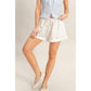 Ruffle Trim Drawstring Shorts