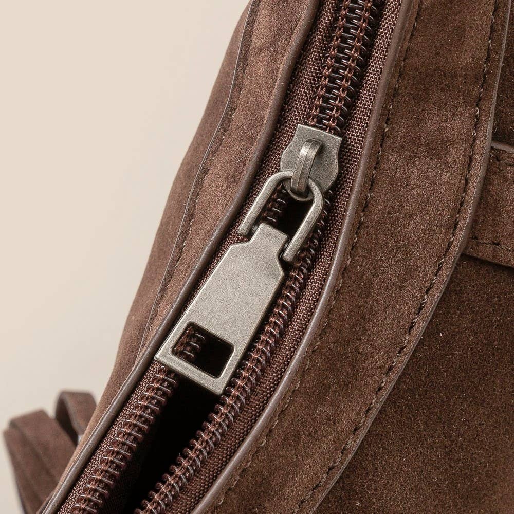 Faux Suede Cascade Fringe Shoulder Bag