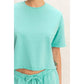 Short Sleeve Crew Neck Top And Shorts Set