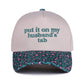 `Put It On My Husband's Tab Two Tone Canvas Cap