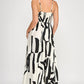 Abstract Print Sleeveless Maxi Dress