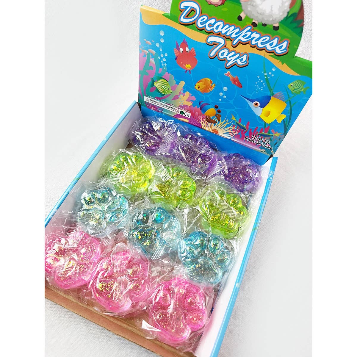 Cute Sugary Glittered Paw Squishy Toy