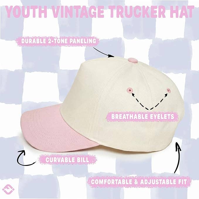 Kids/Baby Two Tone Vintage Cap - Light Pink/Beige