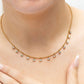 18K Gold PVD Stainless Steal Round Stone Dangle Necklace