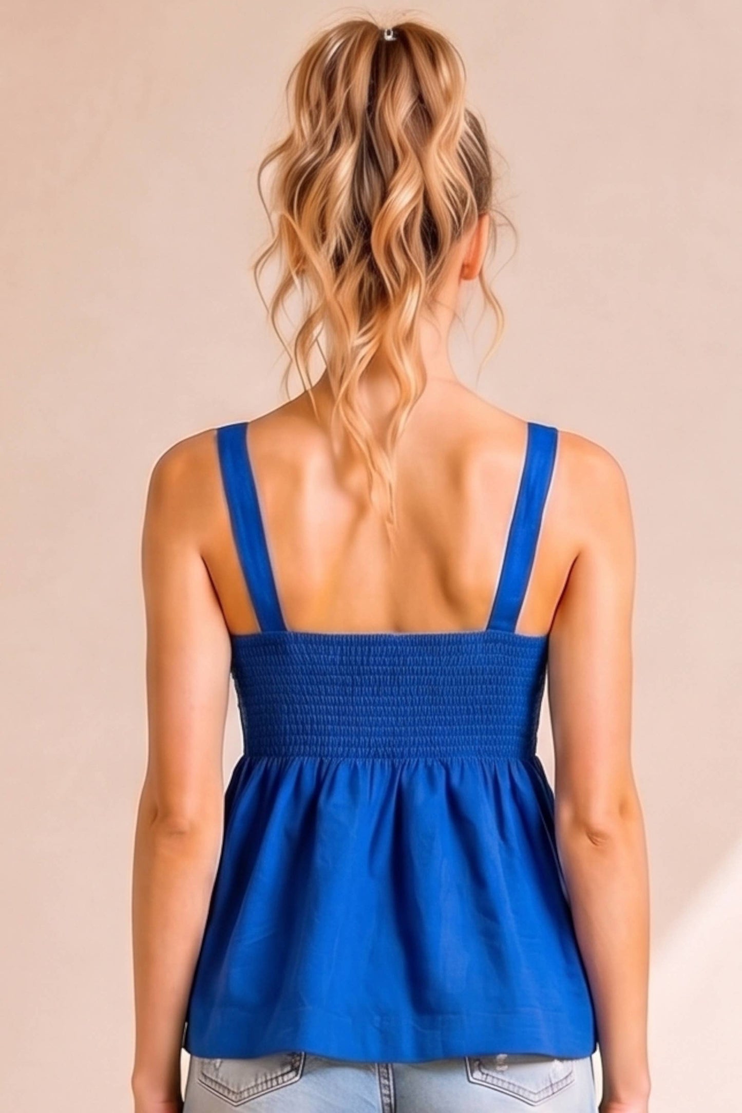 Scarlet Ribbon Pleated Sleeveless Top