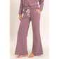 Low Rise Striped Waffle Knit Pants