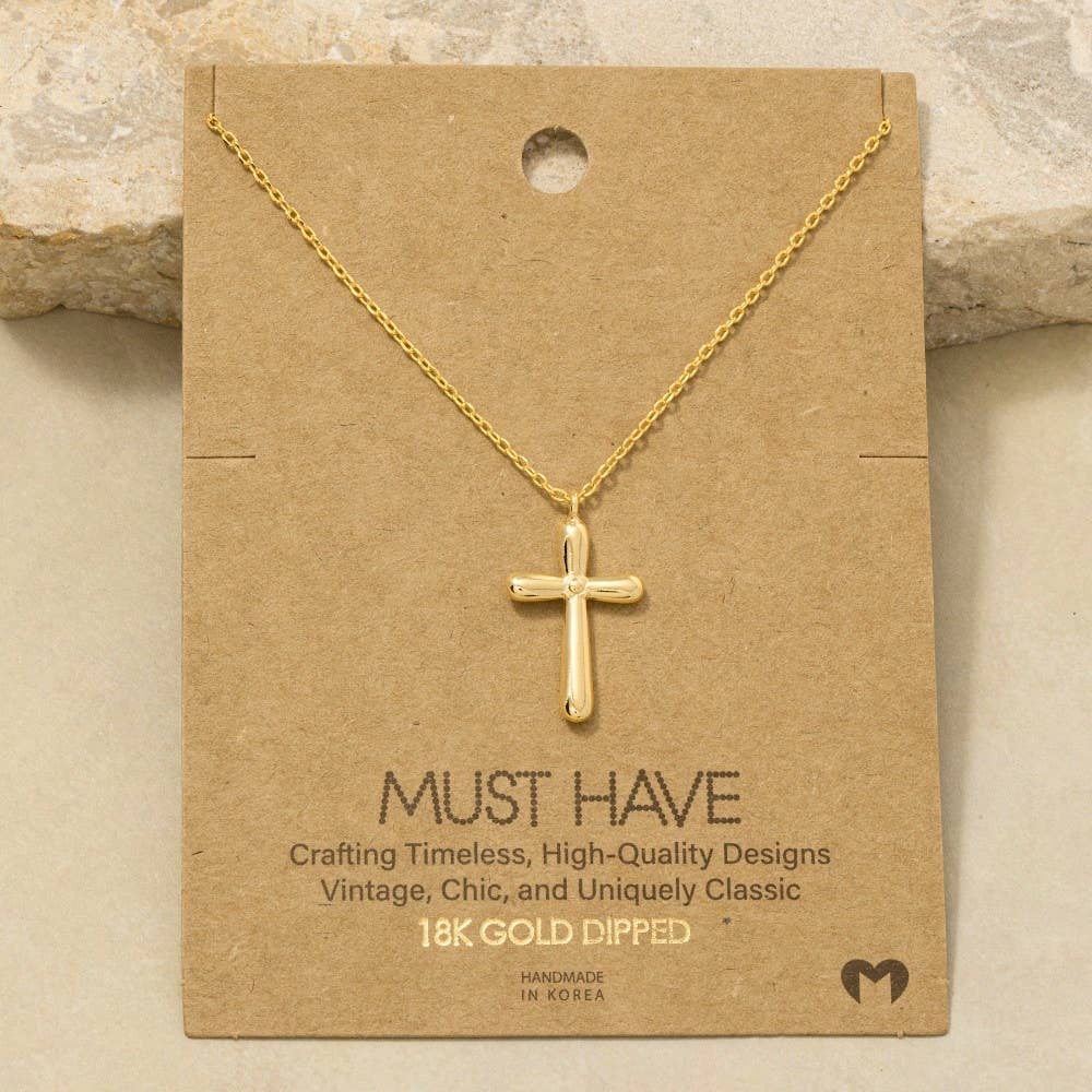 Gold Dipped Cross Pendant Necklace