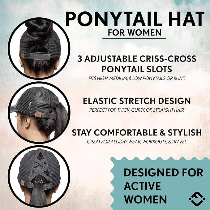 Criss Cross Ponycap - Boy Mom - Black