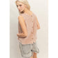 Mineral Wash Button Back Sleeveless Top