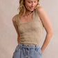 FLORAL JACQUARD SEAMLESS TANK TOP