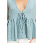 Lace Trim Tie Front Top