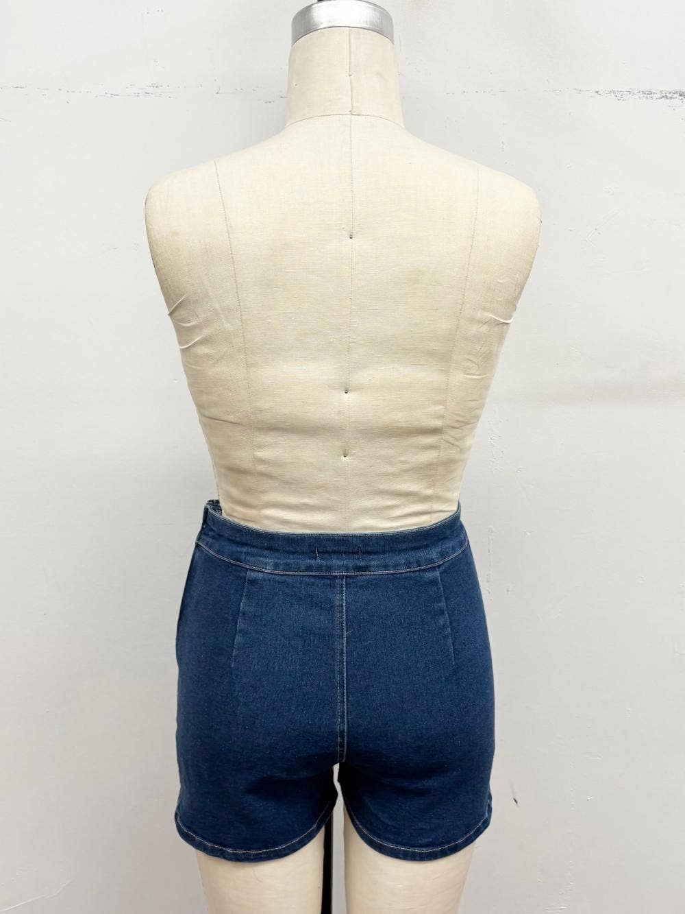 Stretch Denim Wrap Skort