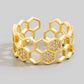 Cz Honeycomb Adjustable Ring
